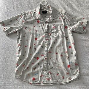 RVCA Boy’s Casual sea foam Patterned Shirt